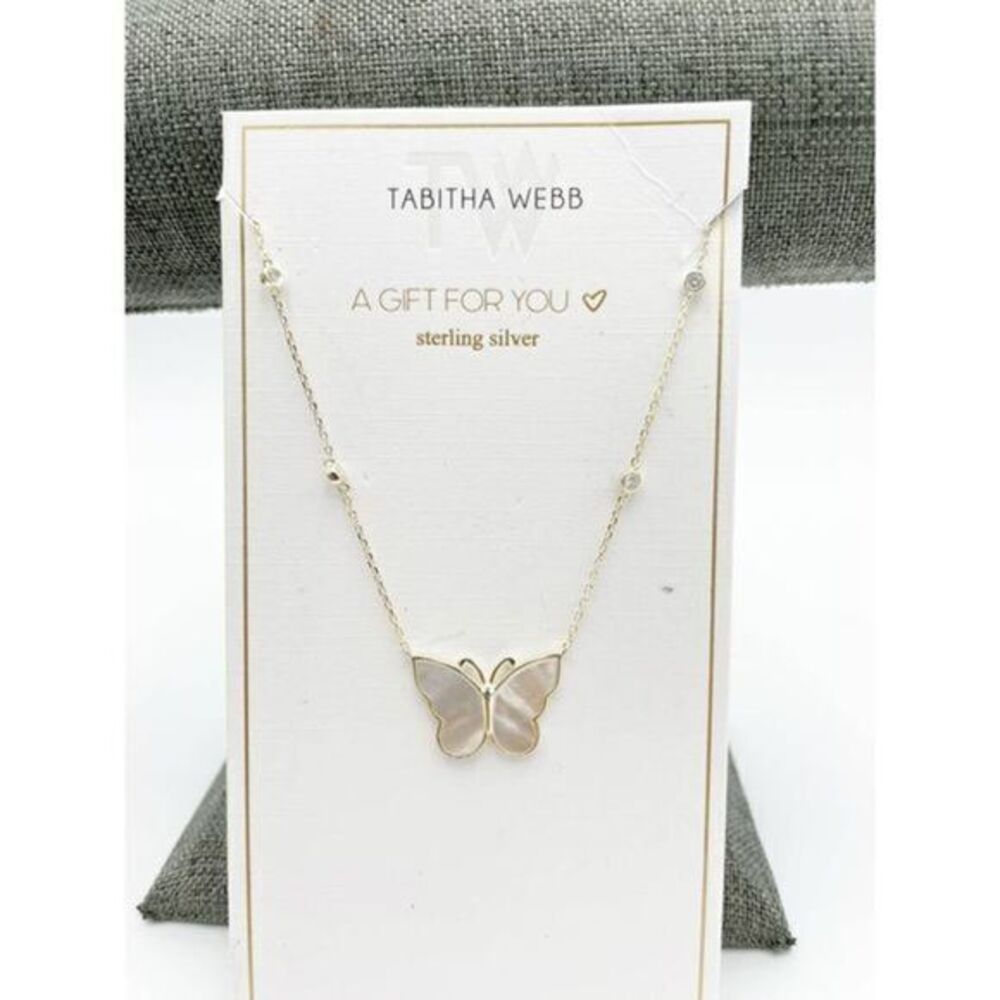 TABITHA Webb Butterfly Pendant Gold Tone Necklace